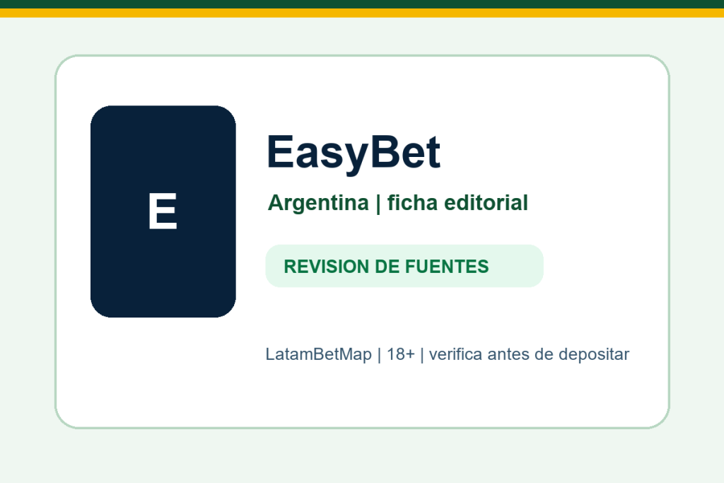 Ficha editorial de EasyBet para Argentina en LatamBetMap