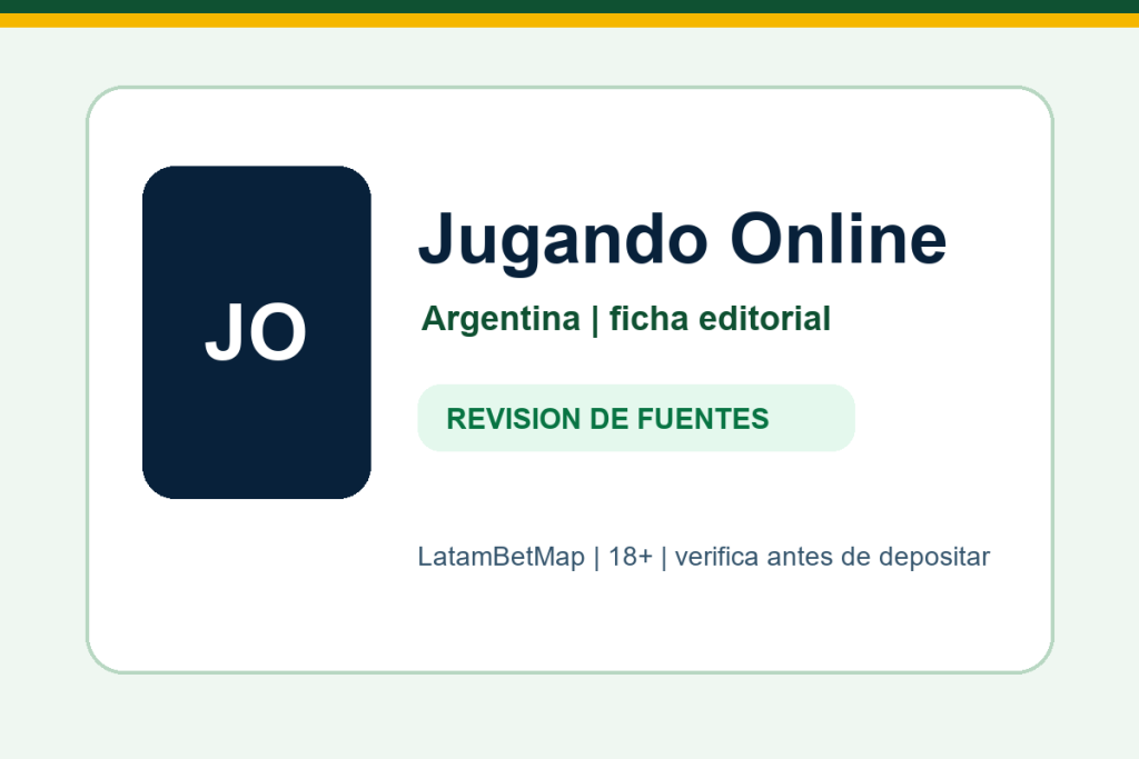 Ficha editorial de Jugando Online para Argentina en LatamBetMap