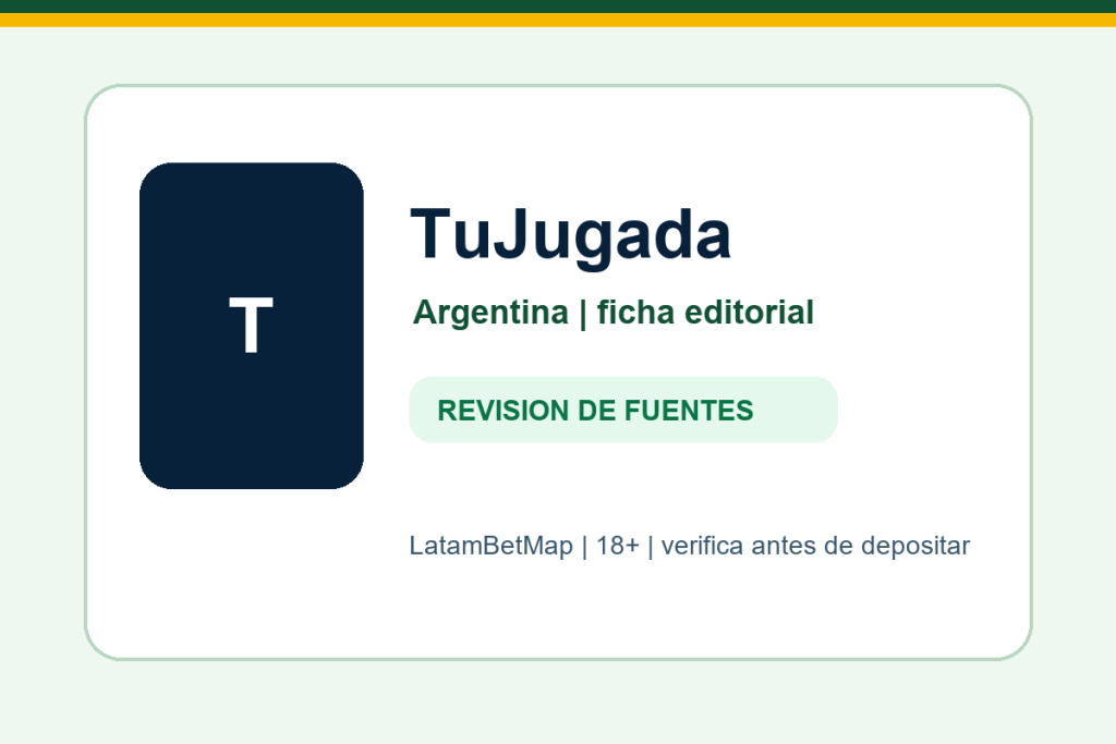 Ficha editorial de TuJugada para Argentina en LatamBetMap