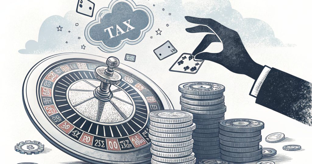 Bandera de la Unión Europea y billetes de euro junto a fichas de casino, ilustrando la propuesta de un impuesto al juego online en la UE.