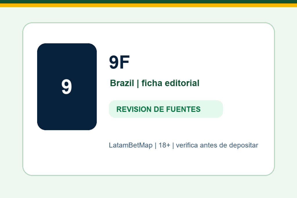 Ficha editorial de 9F para Brazil en LatamBetMap