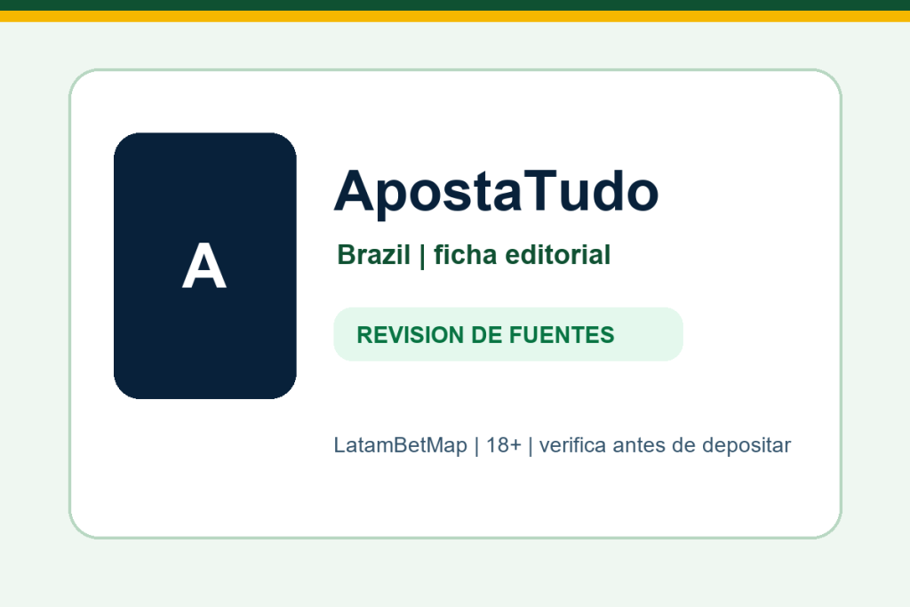 Ficha editorial de ApostaTudo para Brazil en LatamBetMap