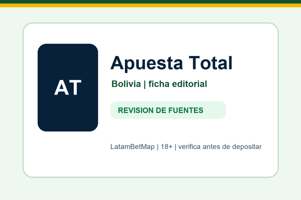 Ficha editorial de Apuesta Total para Bolivia en LatamBetMap