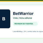 Ficha editorial de BetWarrior para Chile en LatamBetMap