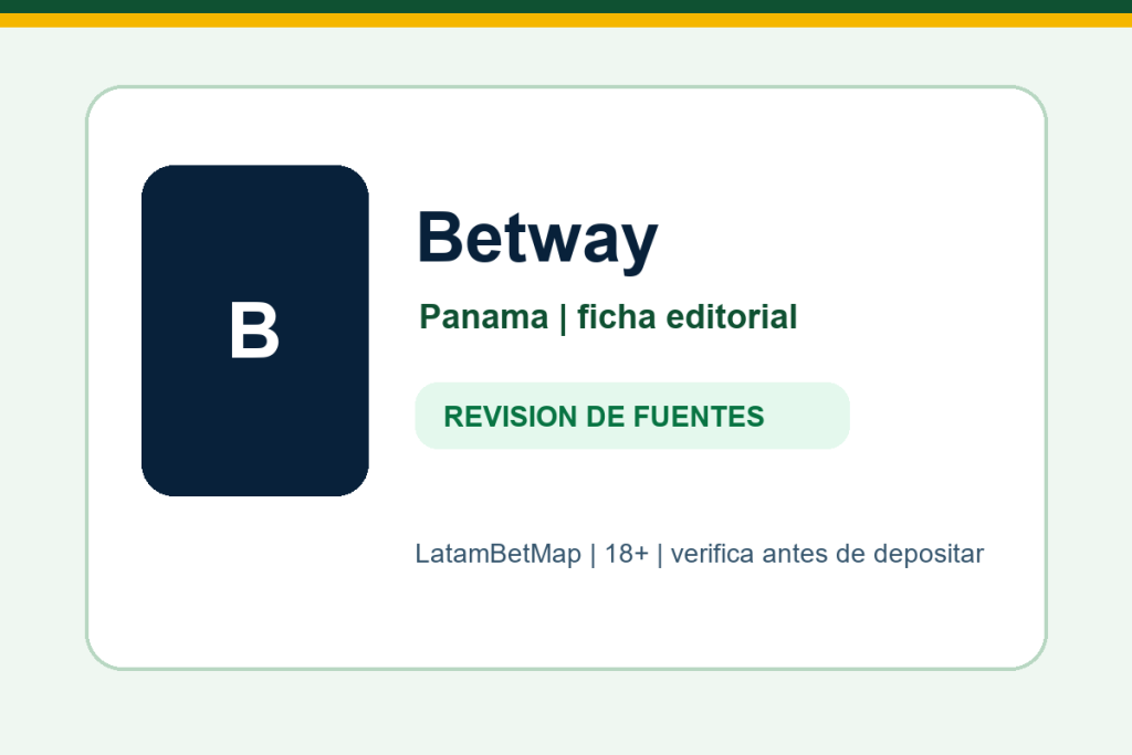 Ficha editorial de Betway para Panama en LatamBetMap