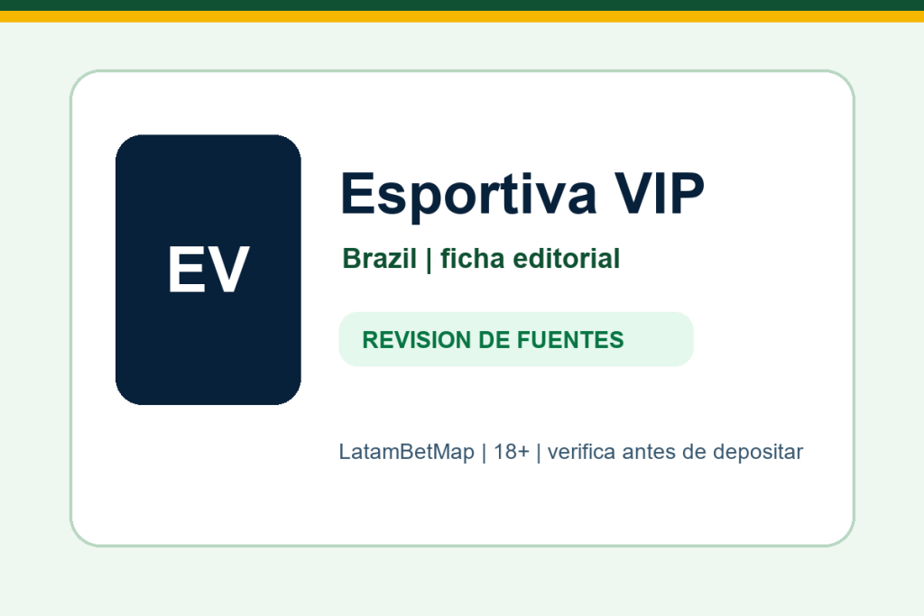 Ficha editorial de Esportiva VIP para Brazil en LatamBetMap