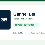 Ficha editorial de Ganhei Bet para Brazil en LatamBetMap