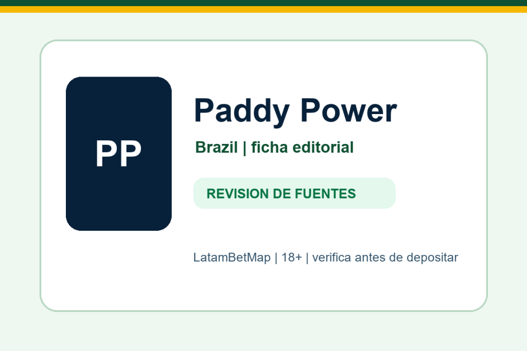 Ficha editorial de Paddy Power para Brazil en LatamBetMap