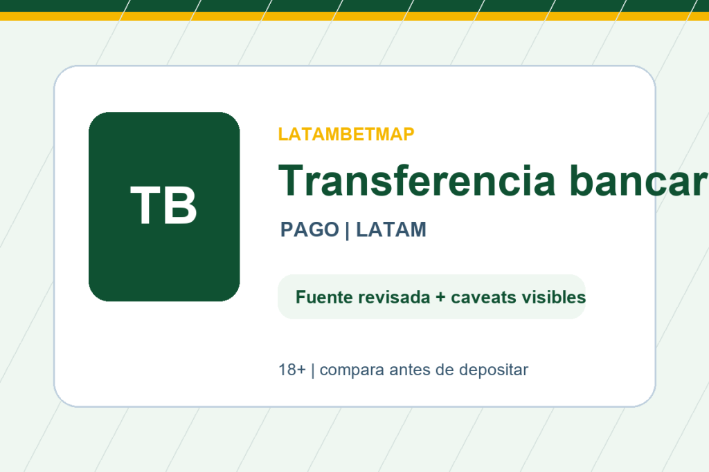 Transferencia bancaria - LatamBetMap