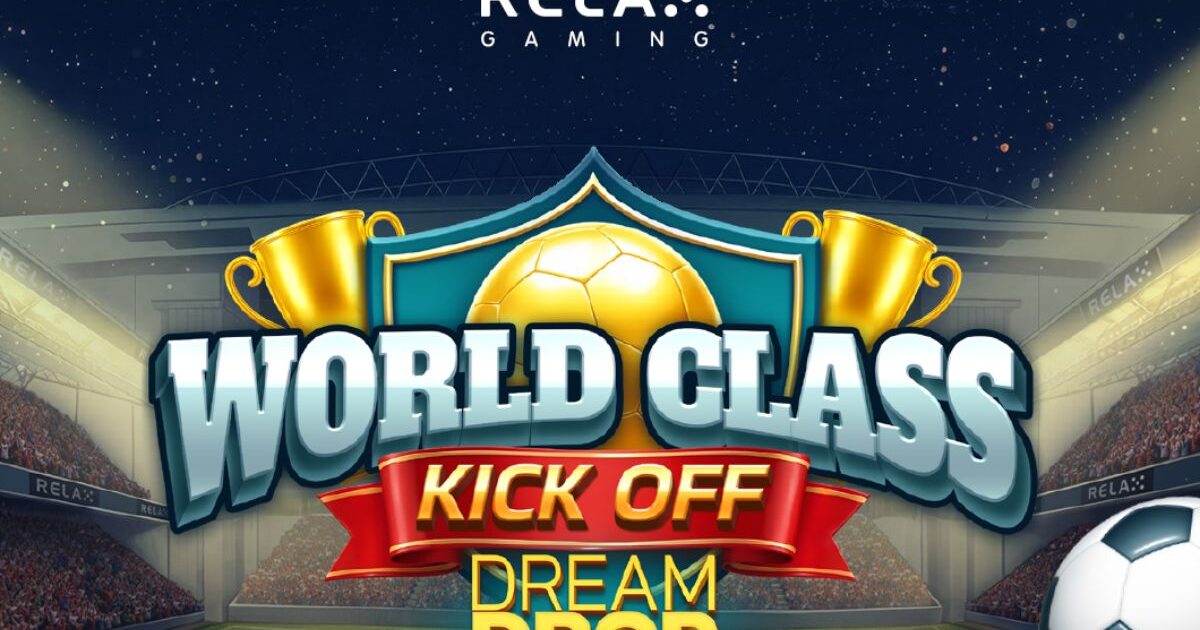 Captura de pantalla del juego 'World Class Kick Off Dream Drop' de Relax Gaming, mostrando una temática de fútbol con la característica de 