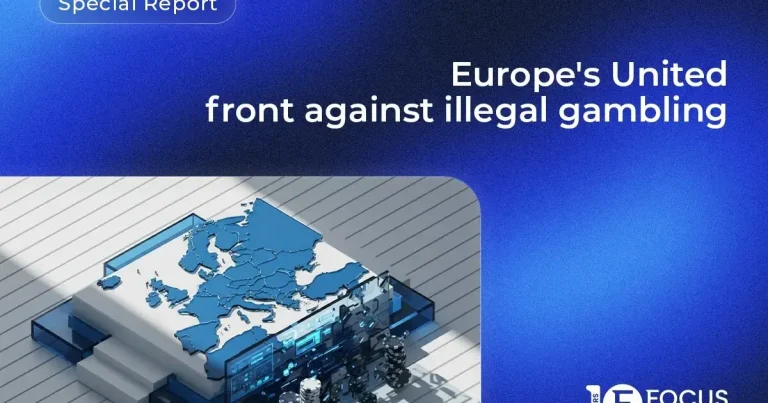 Representación gráfica de varios reguladores de juego europeos colaborando para combatir el juego online ilegal