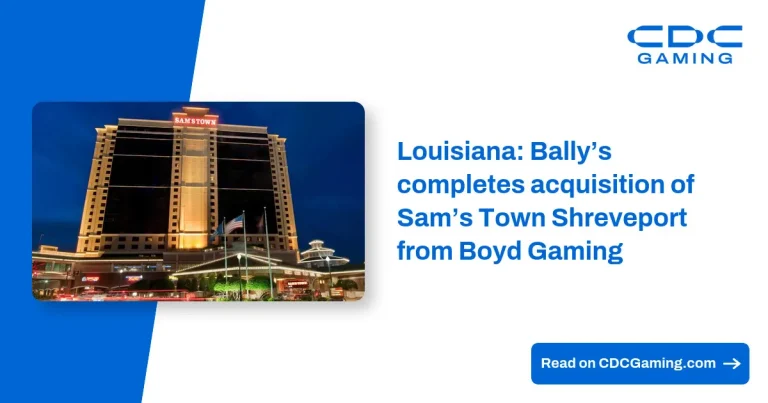 Fachada del Sam's Town Shreveport, el casino hotel adquirido por Bally's a Boyd Gaming en Louisiana