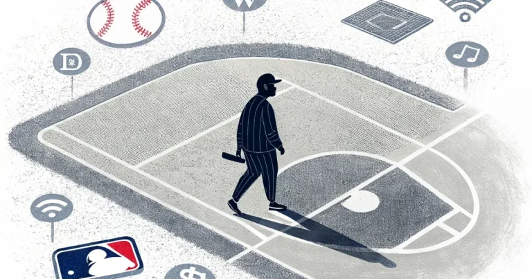 Logotipo de Kalshi en la cartelería digital de un estadio de béisbol de la MLB