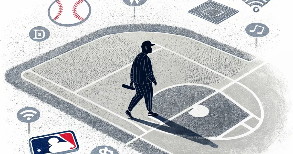 Logotipo de Kalshi en la cartelería digital de un estadio de béisbol de la MLB