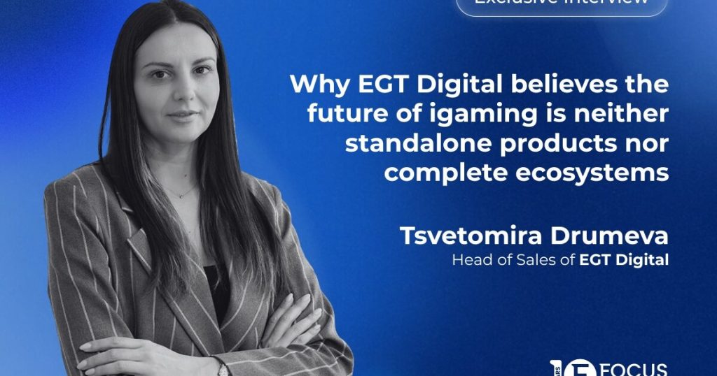 Tsvetomira Drumeva, directora de ventas de EGT Digital, durante una entrevista sobre la expansión de la compañía en iGaming